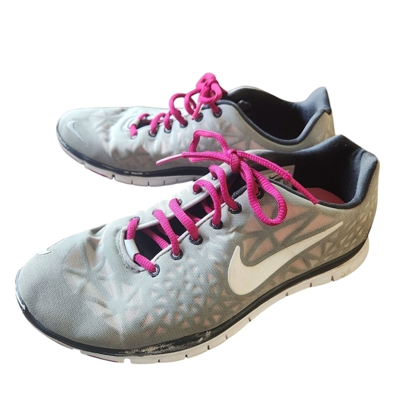 Nike Free TR Fit 3 Running Textured Gray Pink Tennis Shoes Sneakers Women's 8.5 - Picture 9 of 9